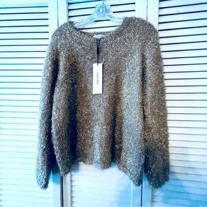 Sz L Calvin Klein Metallic gold sweater.